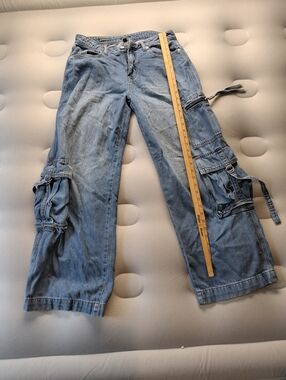 wild fable Light Blue Wide-Leg Cargo Jeans